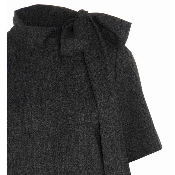 P.A R.O.S.H Bow and Feather Short Sleeve Dress - Picture 2 of 9